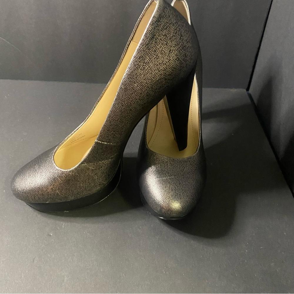 Calvin Klein Textured Silver Heels